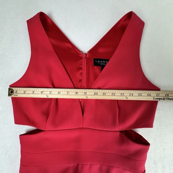 Laundry by Shelli Segal Womens Evening Gown Sz 8 Pink Sleeveless Cutout Stretch - Picture 11 of 16